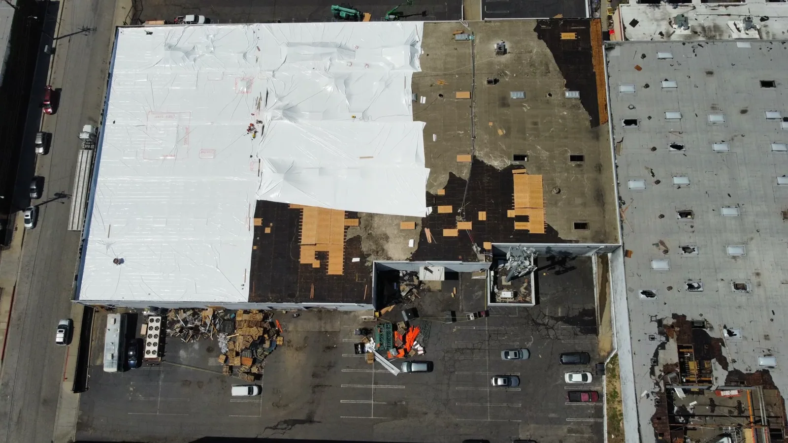 Commercial Fire Damage Roof Repair in Longview, TX Commercial Fire Damage Roof Repair in Longview, TX