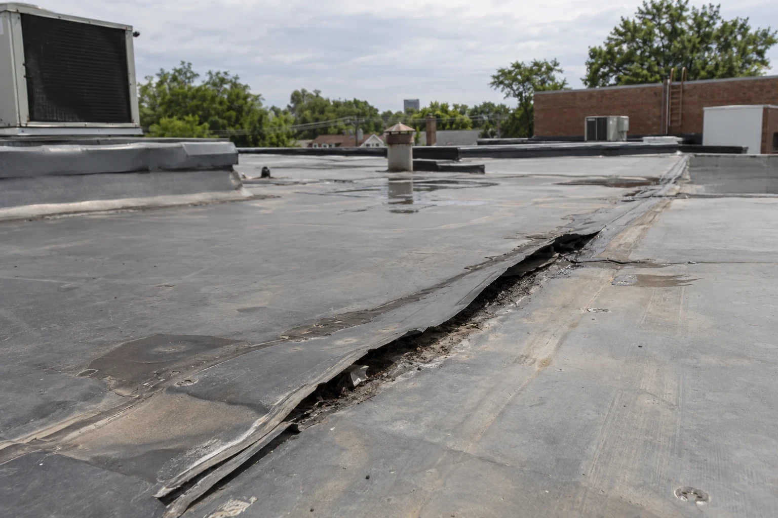 Commercial Roof Seam Failure Repair in Longview, TX Commercial Roof Seam Failure Repair in Longview, TX